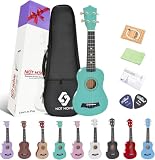 Soprano Ukulele Beginner Pack, 21 Inch Basswood kids Ukuleles Starter Kit with Gig Bag Spare Strings and Picks. (green)