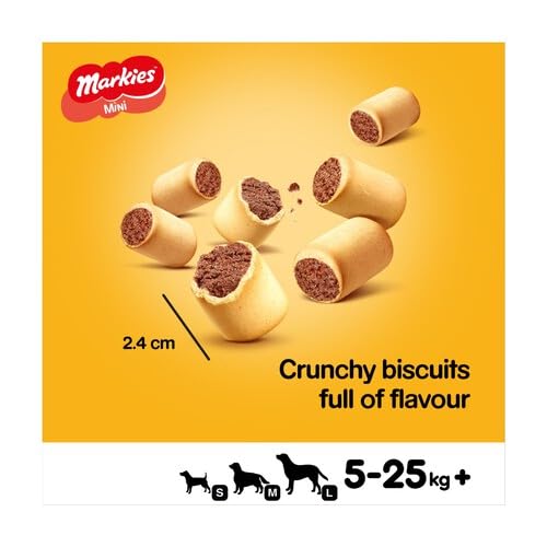 Markies Mini Dog Biscuits 3 × 500g Packs Crunchy Meat Filled Training Treats With DigiMart Poop Dispenser - Image 2