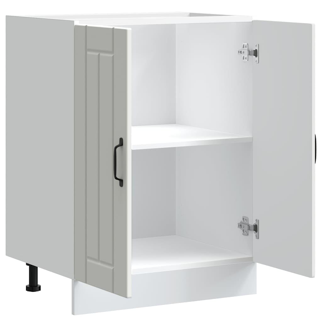 Lucca - Mueble bajo fregadero de madera (60 x 46 x 81,5 cm, patas ajustables, 70 kg, para cocina, almacenamiento para platos y ollas)