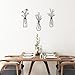 3 Pieces Metal Vase Flowers Wall Arts - Rustic Farmhouse Style Décor Metal Wall Art Black Minimalist Flower Natural Themed Wall Decors for Home Bedroom Dining Room Housewarming (Brown-Blue, Vase-C)