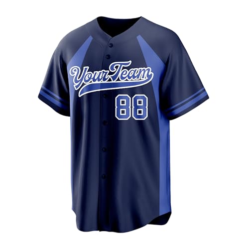 Camiseta personalizada de béisbol con nombre y números bordados para hombres y mujeres miniatura 2
