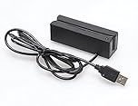 Posunitech Mini Msr100 Swipe Magnetic Credit Card Reader 3 Tracks Hi/Lo Data Collector, USB Msr Stripe Card Reader for Point of Sale (POS), Access Control, ID Verify