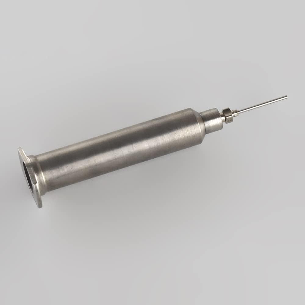 High Temperature Resistant Syringe 5cc 10cc 20cc 30cc 40cc 55cc Corrosion-Resistant Stainless Steel Cones Dispensing Syringe (10cc Flat Port)