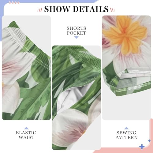 ZZXXB Tropical Avocado with Flowers Boys Long Pants Soft Trousers Elastic Waist Kids Lounge Bottoms with Pockets S-XL4