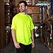 JORESTECH Safety High Visibility Orange or Yellow Short Sleeve Work T Shirt with Chest Pocket, Moisture Wicking Fabric