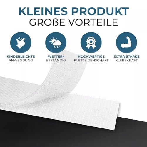 Image of WGLILO 0.75 Inch x 30 Feet Hook and Loop Strips with Adhesive, Double Sided Nylon Self Adhesive Tape for Home Office School and Crafting, Prevent Sofa Cushions, Mats, Mattresses from Sliding, White