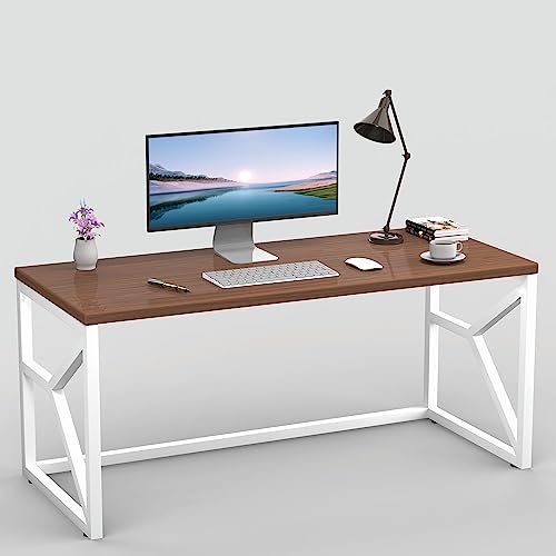 Image of Honey Touch Duke Metal & Wood Workstation Desk | 1200mm x 600mm Top Size | 122 x 61 x 73 cm (L x W x H) | Modern Computer Table for Home Office & Work from Home | Heavy Duty Study Desk