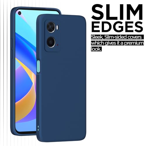 Image of Outlouders Back Cover for Oppo A76 / Oppo A96 / Oppo A36 | Camera Protection | Durable Soft Matte Silicone Bumper Case (Blue)