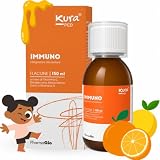 KURA PED IMMUNO Integratore Difese Immunitarie per bambini - Flacone 150 Ml - Integratore Vitamina D con Resveratolo, Betaglucani, Zinco, Vitamina C - Integratori Stanchezza - Integratori energia