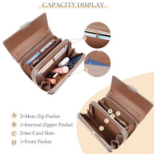 Handtasche Damen Klein, BITUOR Kleine Handy Umhängetasche, PU Leder Handytasche, Mini Crossbody Bag mit Kartenschlitz, Fraun Schultertasche Elegant mit Verstellbar Schultergurt für Party Freizeit Date – Bild 4