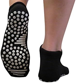 Yoga Socks for Women Barre Socks - Non skid non slip Sticky Grip Socks for Pilates Men Elderly Hospital 2 Pairs