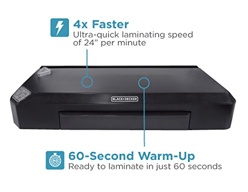 Black & Decker Flash Pro 9.5" Fast Heat Thermal Laminator, Hot/Cold (Lam95Fh) #TOP1