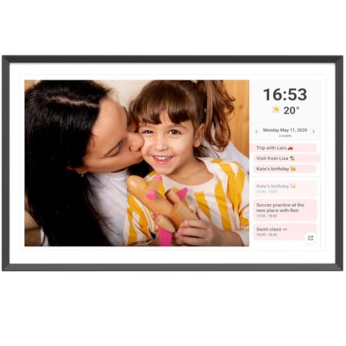 Image of ApoloSign Digital Picture Frame 15.6 inch, WiFi Digital Photo Frame with 32GB Storage, 1920x1080 FHD IPS Touch Screen, Auto-Rotate, Easy Setup to Share Photos or Videos Instantly via Frameo App
