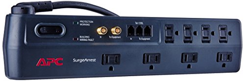 APC Surge Protector with Telephone, DSL and Coaxial Protection, P8VT3, 2770 Joules, 8