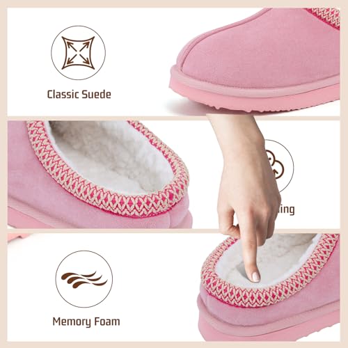Image of Women's Slippers Fuzzy Cozy Short Ankle Shoes Indoor and Outdoor Mules Furry Warm House Slippers for Woman Cute Fluffy Clogs