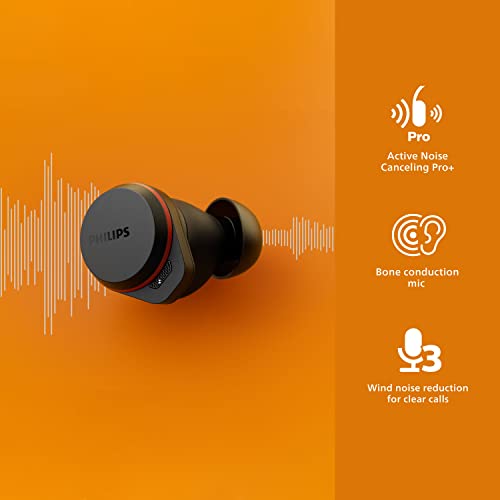 Image of Philips GO A7507 Wireless Sports Headphones with Noise Canceling Pro (ANC), Bluetooth Multipoint and Bone Conduction Microphones for Crystal-Clear Calls, Black
