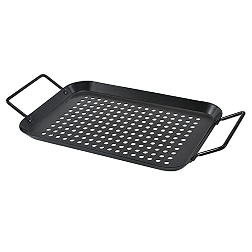 ​ Bbq Grill Pan, Non-Stick Carbon Steel Bbq Grilling Tray Vegetable Grill Pans Grill Wok Cookware Grill Accessories With Handles For Outdoor Grill Vegetables, Fish, Meat, Kabobs​ (Size:rectangular) #TOP4