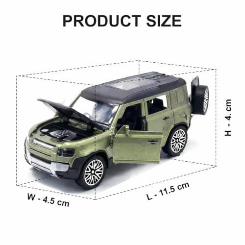 Image of Umadiya Diecast 1:36 Defender Metal Body Car Model Openable Doors, Bonnet & Boot Pull-Back Action Toy for Kids Diecast Collector Display Model (Multi Color)