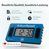 Parkwächter V2 Elektronische Parkscheibe mit Zulassung nach StVO – Digitale Parkscheibe Auto – Parkscheibe Elektrisch mit Zulassung – Automatische Parkuhr mit wechselbarer Taktung – Blau – Ansicht 8