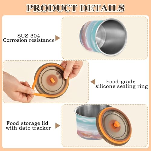 Envase hermético de acero inoxidable 900ml para café miniatura 4