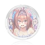 灰皿 ウマ娘 ダイワスカーレット たばこ灰皿 ガラス 丸型 タバコ固定 ガラス 透明 デザイン 滑り止めパッド付 インテリアグッズ デスク装飾 洗いやすい 喫煙具 オフィス 飲食店 タバコ用 業務用 プレゼント 8.5*3.5cm