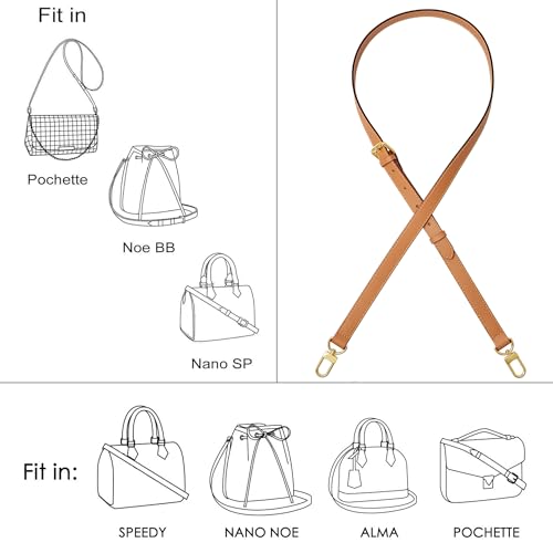 Image of Vachetta Genuine Leather Adjustable Genuine Leather Crossbody Straps Replacement (Honey Pink)