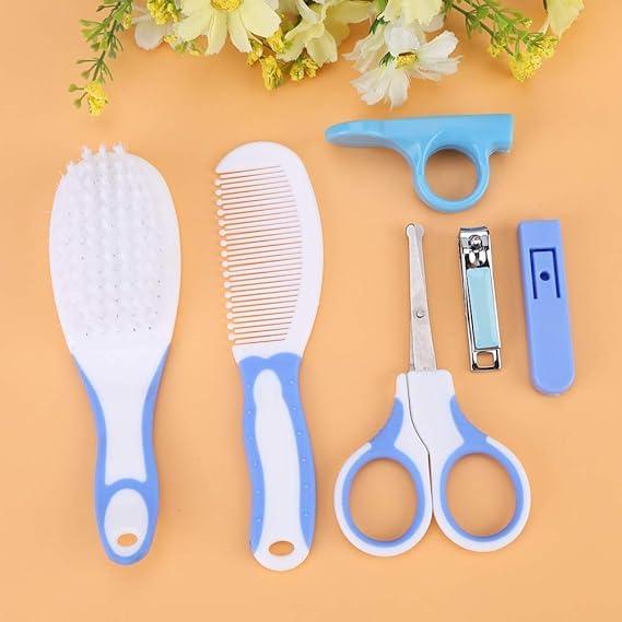 TECHNOCHITRA®Baby Grooming BPA Free Kit with Hair Brush,Nail Clipper and Scissor for Kids-image-0