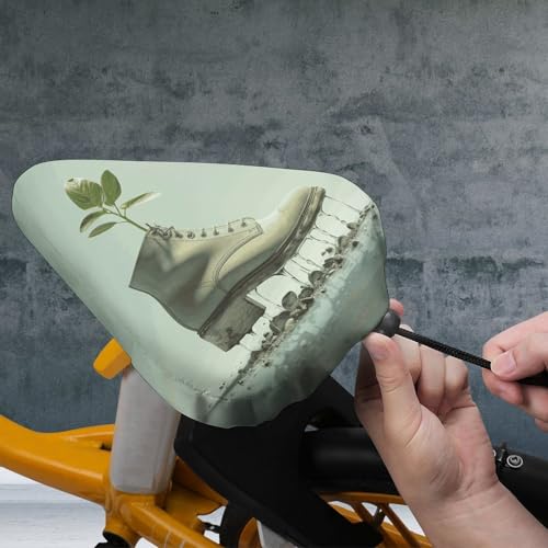 Cubierta para asiento de bicicleta Shoes and Green Buds, poliéster, cojín lavable con ajuste de tamaño mediante hebilla y cierre de cuerda, suave para mayor comodidad para ciclistas urbanos miniatura 7