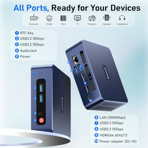Beelink SER3 Mini PC AMD Ryzen 3500U Mini Computers, 16G DDR4 480G PCIe3.0 SSD, Dual HDMI 4K 60HZ Display, WiFi 5 BT5.0 Home Office Business Desktop PC - image 8