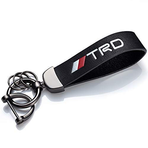 New Genuine Leather Car Logo Keychain Keyring Accessories for Toyota TRD Key chain Present for Man and Woman.