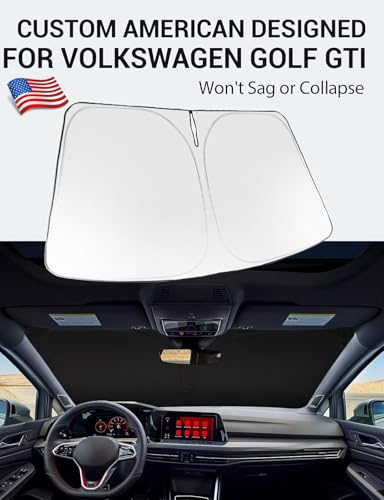 Image of Proadsy Windshield Sun Shade for Volkswagen Golf GTI MK8 2022-2025 2026 4-Layer Foldable Front Sunshade Protector Sun Visor Blocks UV Rays Keep Car Cooler