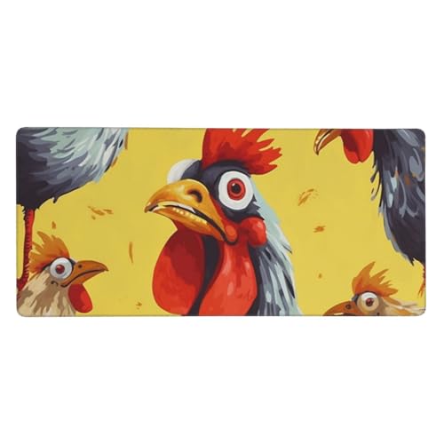 Tapis de souris long 90x40 poule pour harmoniser votre bureau maison