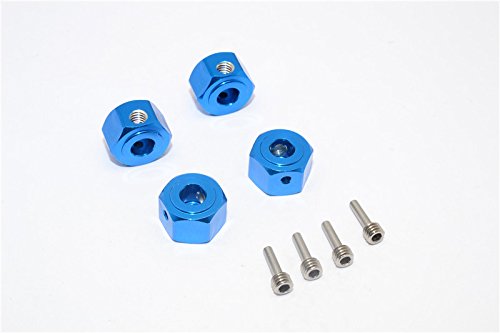 GPM Aluminium Hex Adapter Für Vaterra K5 Blazer Ascender – 12mm X 8mm, 4-teilig, Blau