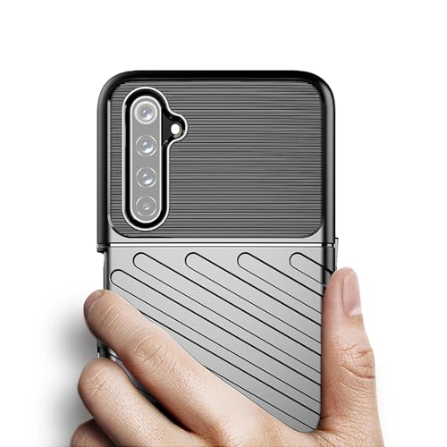 Image of Shockproof Back Cover Case for Realme 6 4G / 6i 4G | 360 Degree Protection | Protective Design | Anti-Scratch Tough Slim TPU Case for Realme 6 4G / 6i 4G (Black)