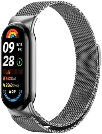 Metal Strap for Xiaomi Mi Band 10/9/8, Adjustable Stainless Steel...