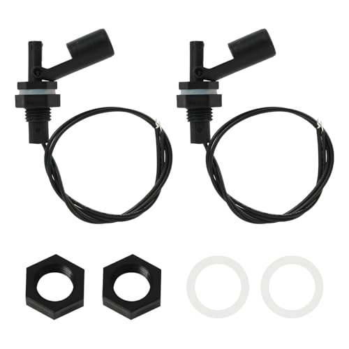 2 Stücke Wasserstand Sensor, Seitlich Montierter Flüssigkeit Schwimmerschalter mit Federdraht Verbinder, PP Pegelschalter für Tank, Pool, Aquarium, Wasserstandssensor für Hydroponics, Garten