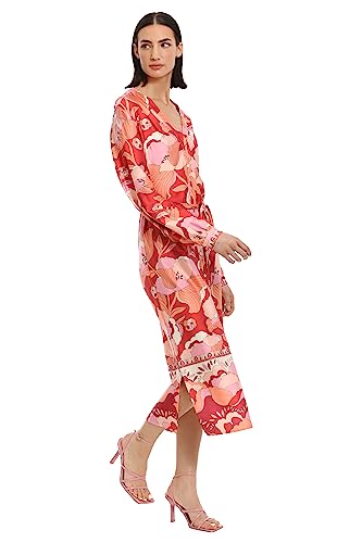 Image of Donna Morgan Women's Women's Dresses Long Sleeve V-Neck Shirt Dress Career Office Workwear Desk to Dinner Event Guest of