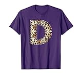 Cool Letter D Initial Name Leopard Cheetah Print T-Shirt