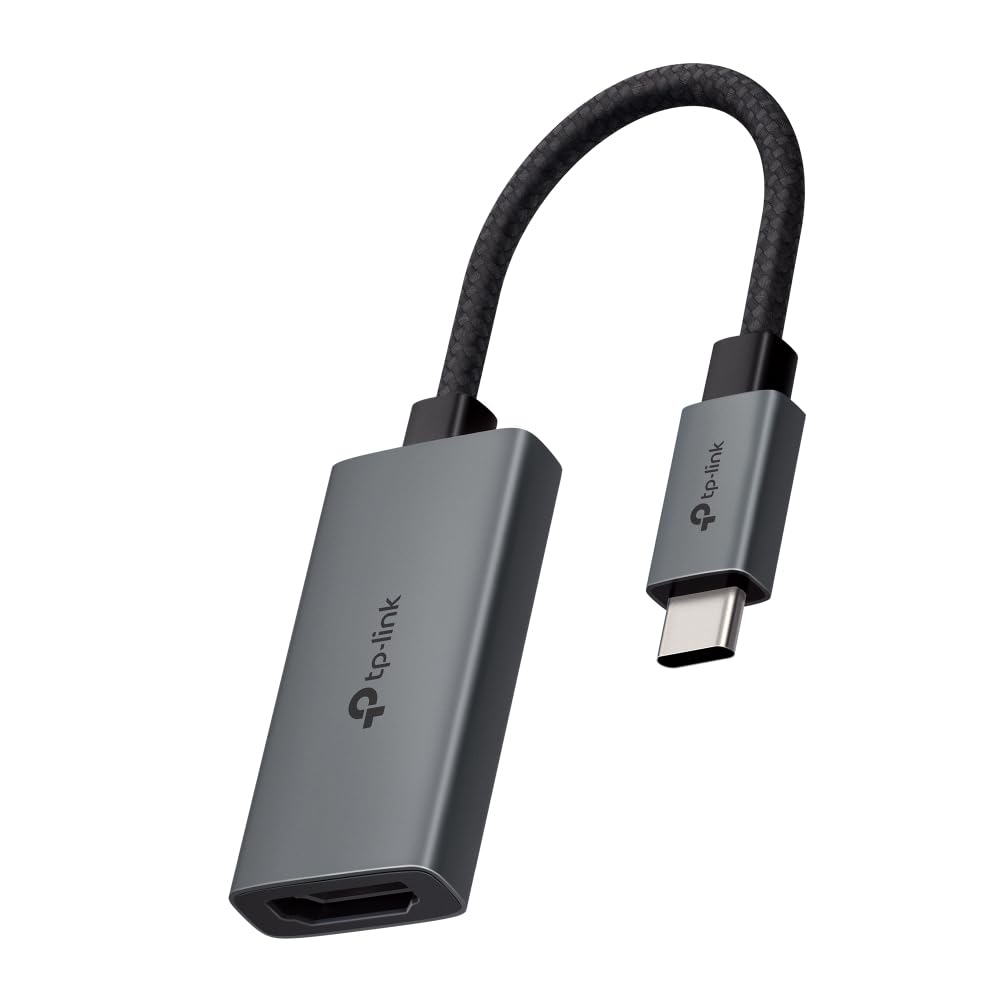TP-Link UA520C USB C to HDMI Cable 4K 60Hz, 10 cm Long Braided Cable, Plug & Play, Supports MacOS, Windows, iPadOS, iOS, Android, Linux and Chrome OS