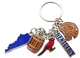 Westmon Works Kentucky Charm Keychain Souvenir Gift Bluegrass State Pride Musical and Horse Racing Motifs