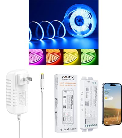 PAUTIX Tira LED RGB COB 5m 24V con Control WiFi miniatura 1