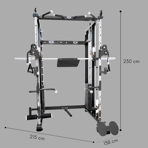Image of Gym24 Functional Trainer with Smith Machine G24FTS501 | 80 kg PVC Weight Stack Each Side | Home Gym Setup with Accessories | 450 kg Machine | Free Installation