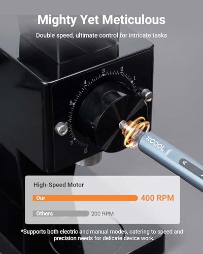 Mini Electric Screwdriver, 52 in 1 Precision Electric Screwdriver 400RPM with 5 Torque Settings, 48 Drills, Lever Bar, LED and Tweezers, Electric