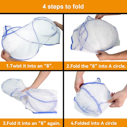 Image of Portable Mosquito Net Tent for Bed & Camping- Instant Setup Portable Mosquito Net Tent, pop-up Foldable Hammock Mosquito net with Carry Bag for Indoor Outdoor Travel & Hammock, 2 pcs