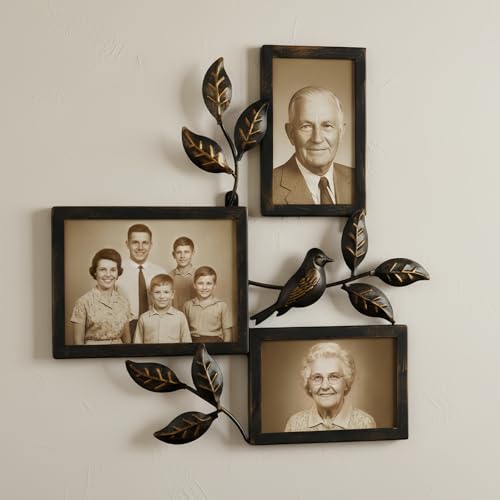 WVOPIAHY Vintage Bilderrahmen Schwarz Set für 3 Bilder, Metall Fotowand,H...