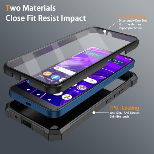 Tjs O212A214 Compatible For Blu View Speed 5G B1550Vl Case, [Built-In Tempered Glass Screen Protector] thumb #4
