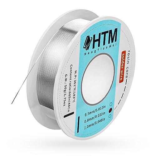 Tin Lead 63/37 Rosin Core Low Temp Solder Wire For Electronics Components And DIY repair(0.8mm/50g)