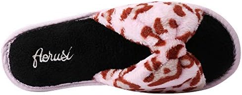 ROXIE Women's Slippers Memory Foam House Bedroom Slippers for Women Fuzzy Plush Open Toe Breathable Slides Slippers | Image 3