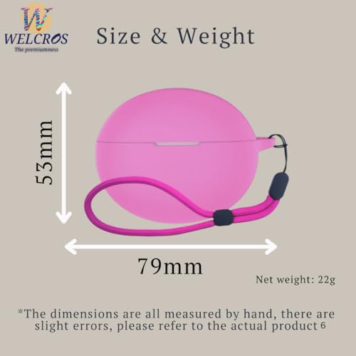 Image of WELCROS Soft Silicone Protective Case Cover for OnePlus Buds 4 (Lanyard Pink)