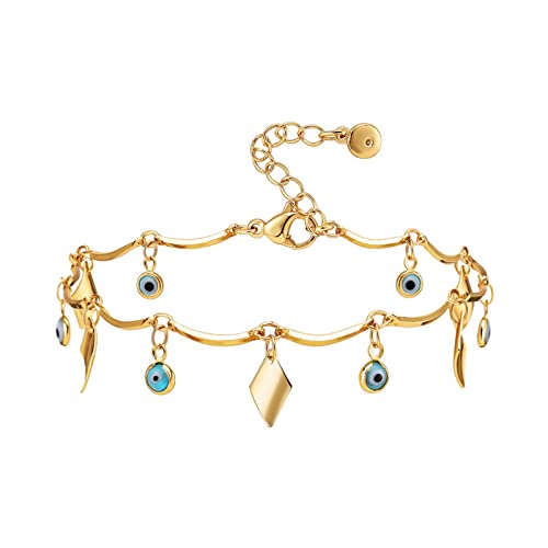 Gold Evil Eye Ankle Bracelets for Women Teen Girls,Turquoise Turkish Eye Anklet Bracelet,Boho Anklet,Beach Anklet Chain,Beads Beach Foot Chain Jewelry for Women Girls Teens, alloy